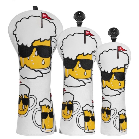 SET of THREE (3) Driver Fairway Wood Hybrid Club HEAD COVERS * NEW